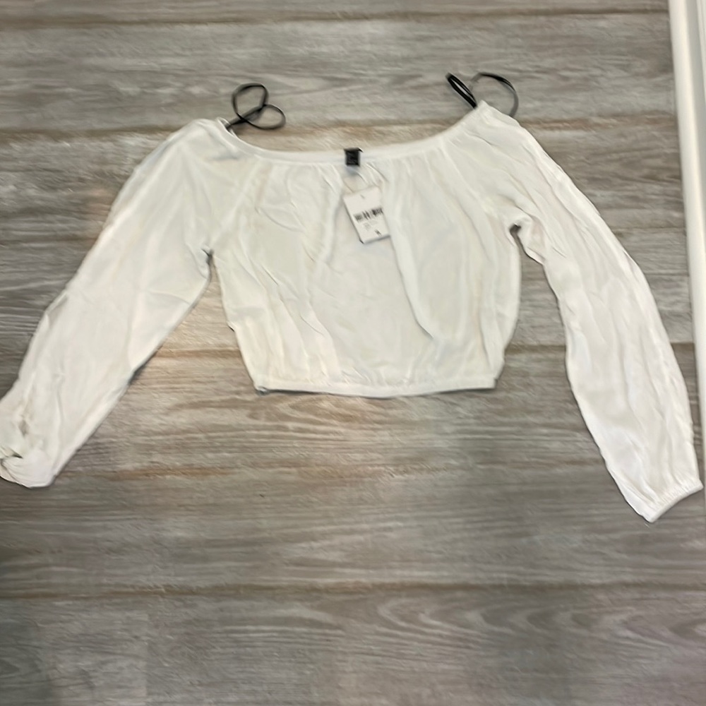 NWT white crop top small